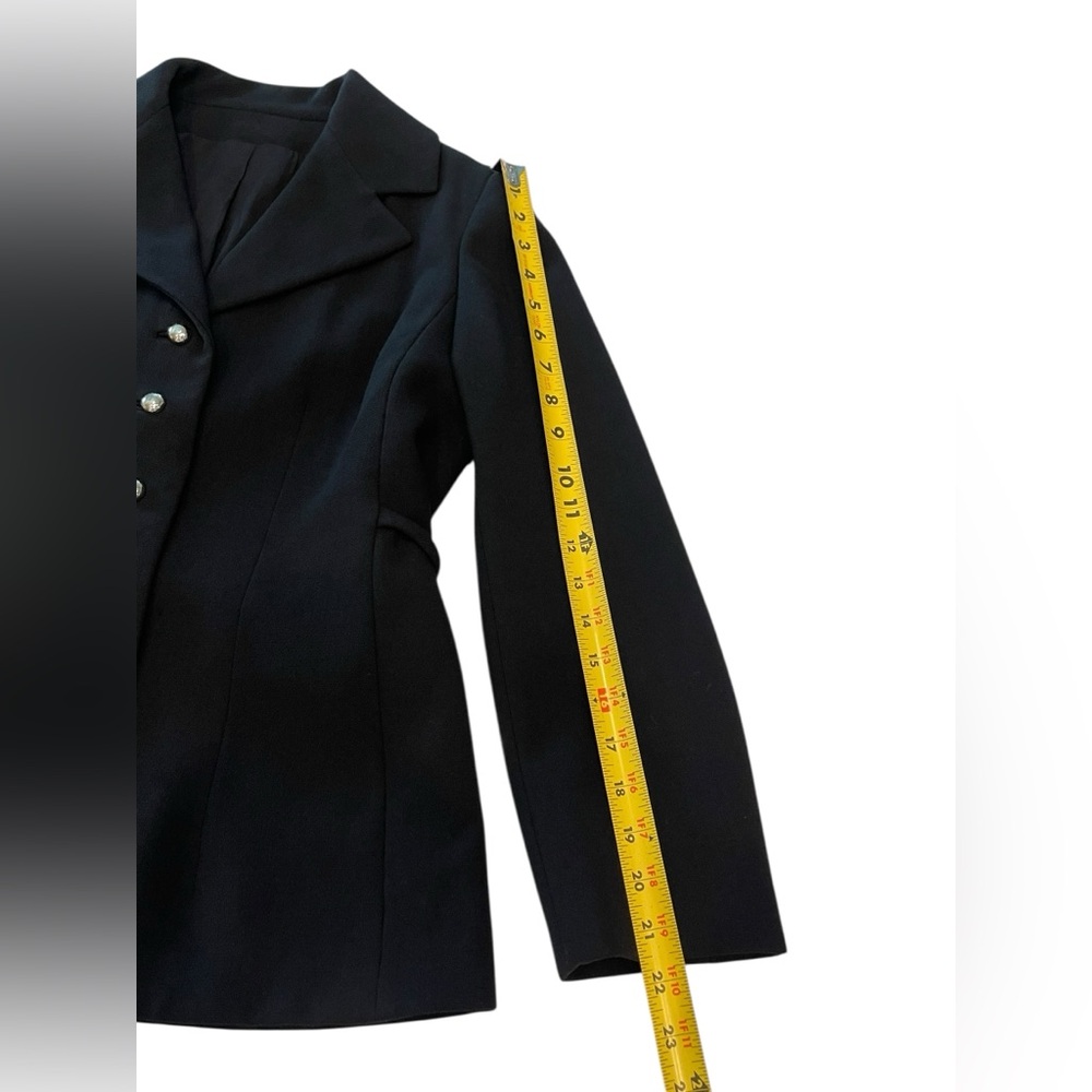 1950s Christian Dior Espresso Classic Black Women's Button-Front Blazer Jacket - Picture 5 of 12